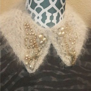 Beaded sweater collar